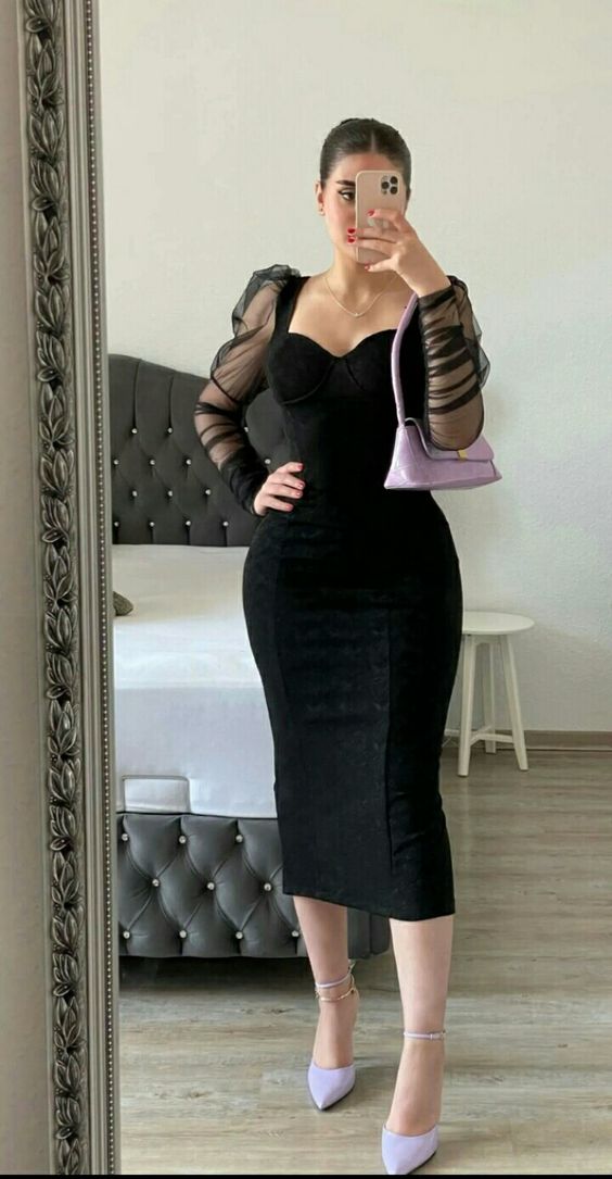 Black Evening Dress Spaghetti Straps Prom Dress Party Dress - FashionDia