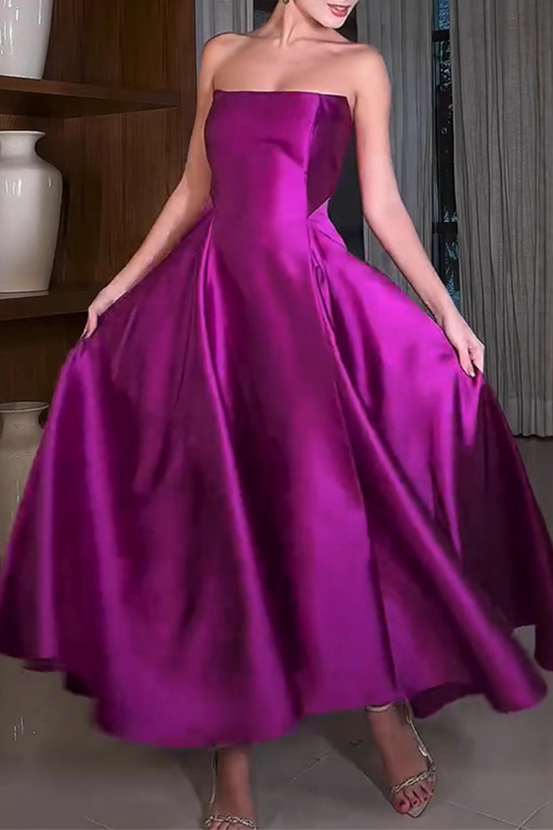 Sexy Ruched Zipper Strapless Evening Dresses - VelvetHem