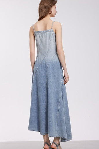 Modern Gradient Cami Denim Dress - View 4 | VelvetHem