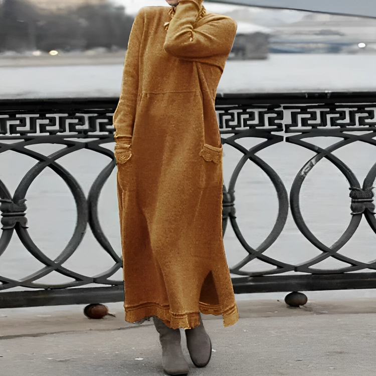 Virginia Boutique Cozy Belly Covering Dress Statement Occasion Edit