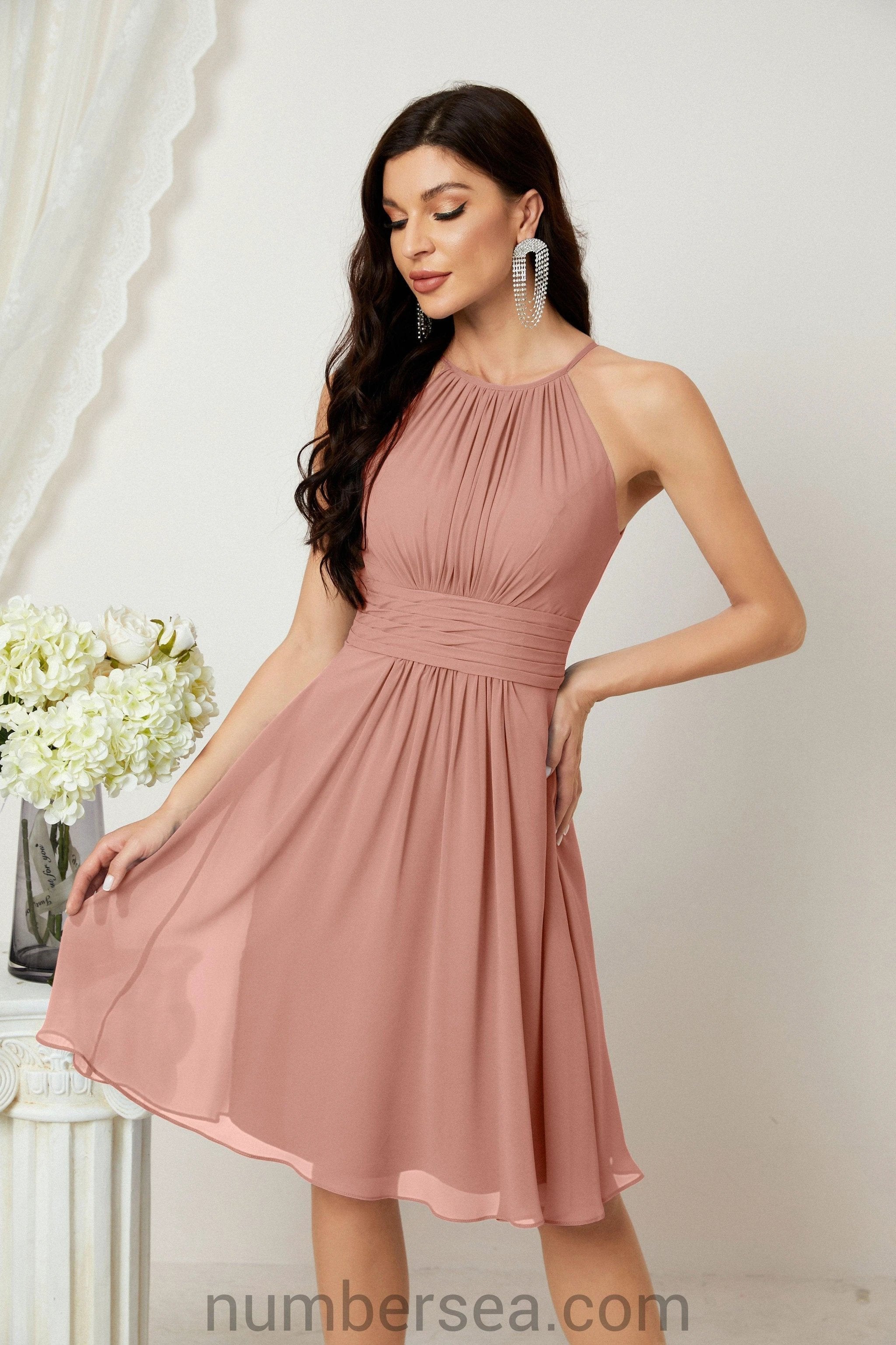 Halter Homecoming Dresses Formal Evening Party Cocktail Dress 28011 Clearance sale (ZD16954)