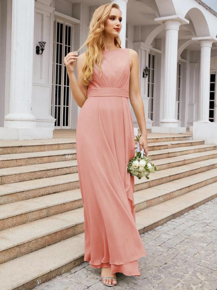 Numbersea Bridesmaid Dresses for Wedding Ruffles Long Formal Prom Gowns 28039 by numbersea