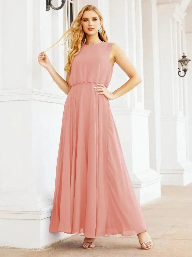 Numbersea Sleeveless Long Bridesmaid Dress A line Formal Evening Prom Gown 28025 by numbersea