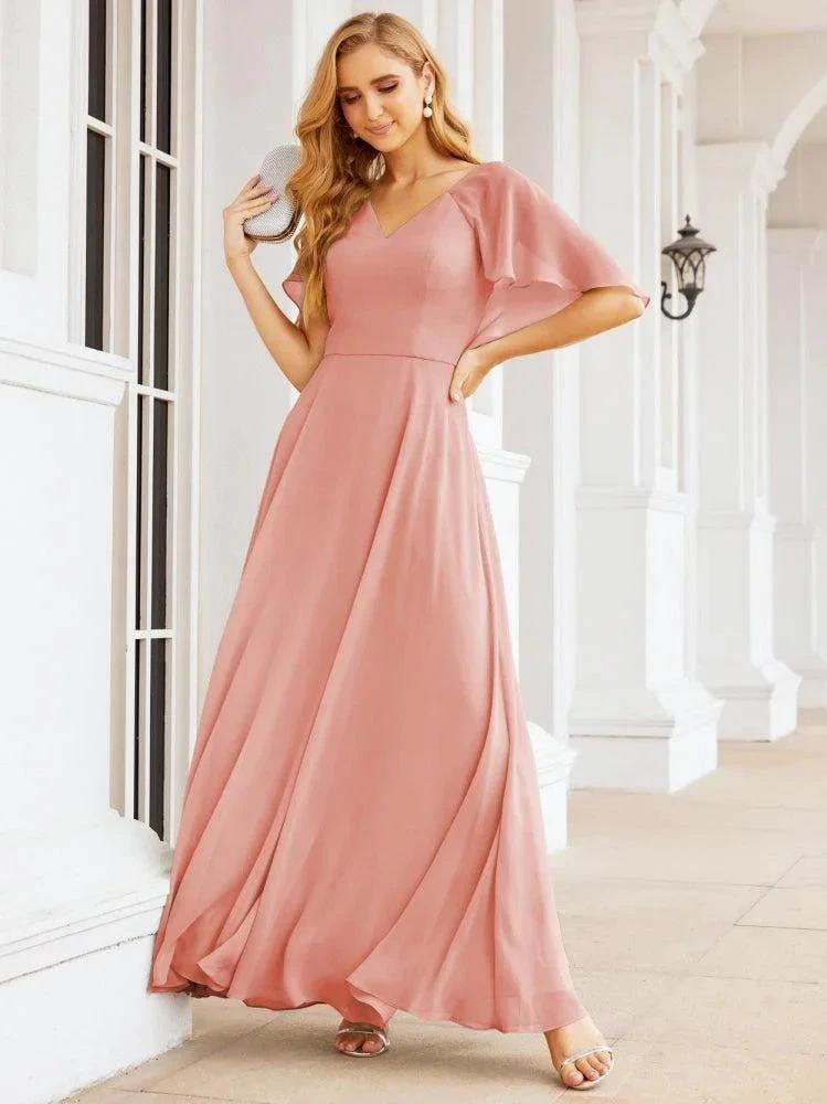 Numbersea Bridesmaid Dresses for Wedding Formal Evening Party Prom Gown with Cape 28050 by numbersea