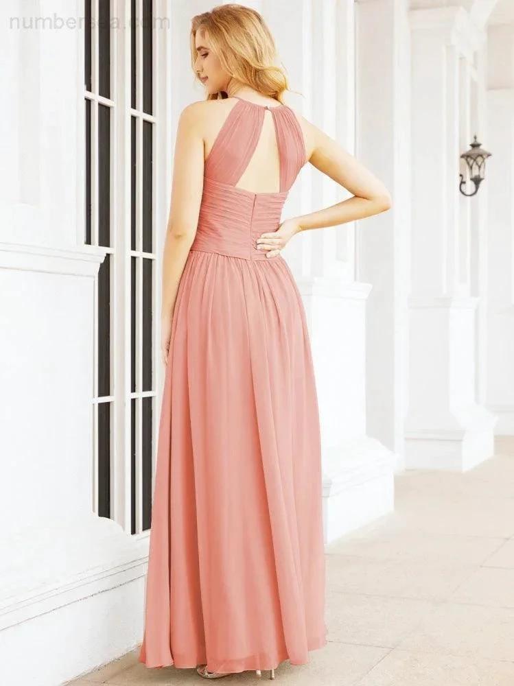 ZapDress Sleeveless Bridesmaid Dresses Long Prom Gown Zipper with Keyhole Back 28056 (ZD17040)
