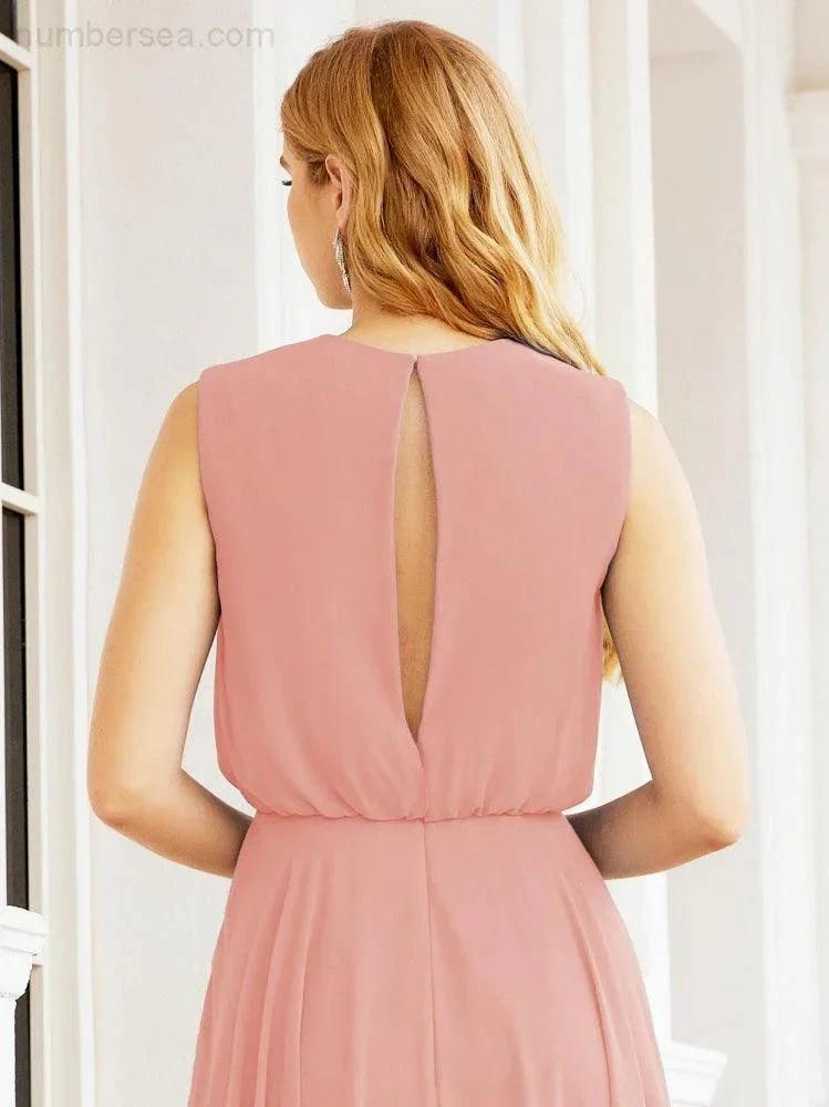 ZapDress Sleeveless Long Bridesmaid Dress A line Formal Evening Prom Gown 28025 (ZD17053)