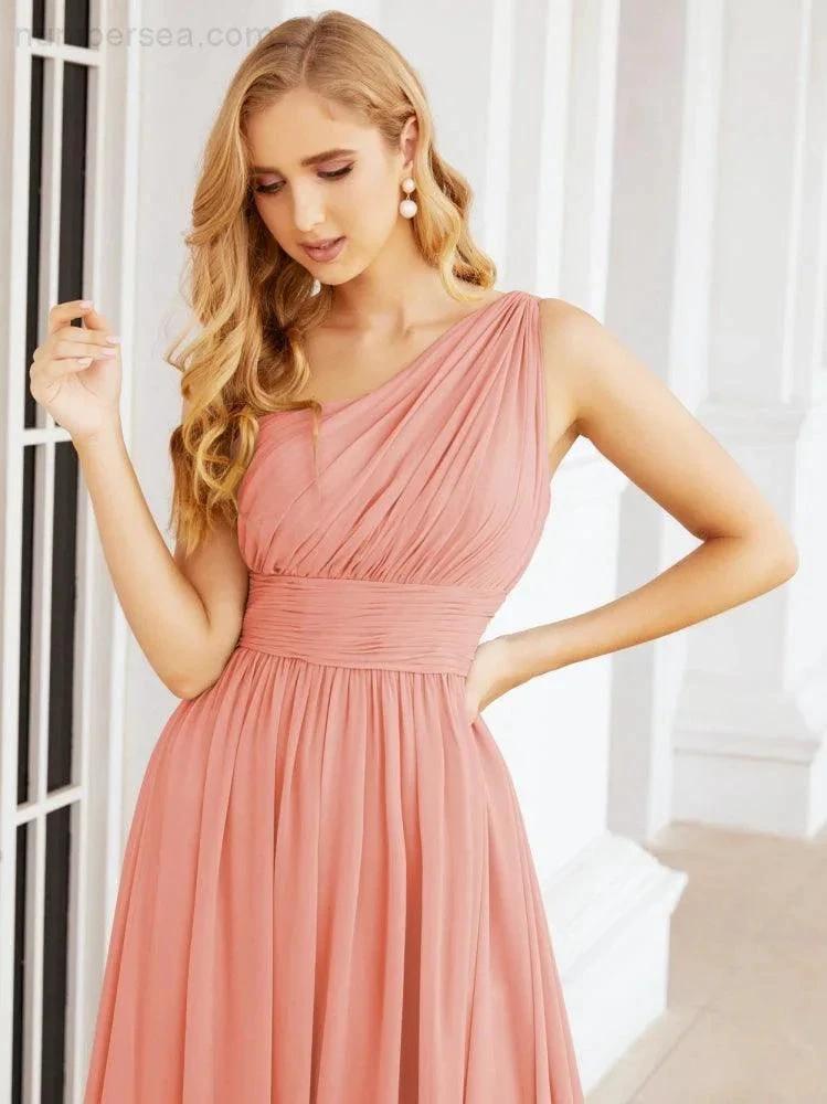 ZapDress One Shoulder Bridesmaid Dresses Long Maxi Formal Evening Party Prom Gowns 28061 (ZD17044)