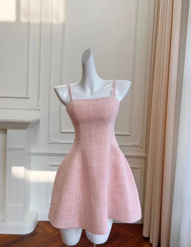 Cute Pink A-Line Short Party Dress Homecoming Dress - FashionDia