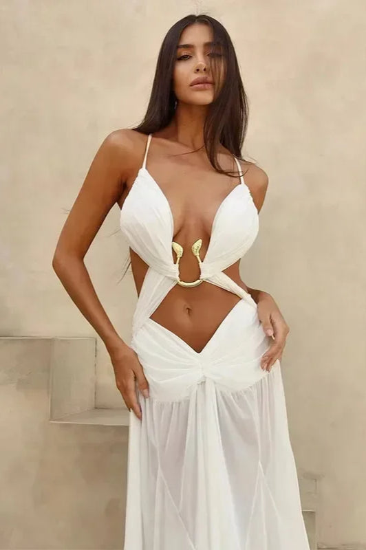 Mesh Hollow Out Dress with Relaxed Fit and Boutique Fashion Look