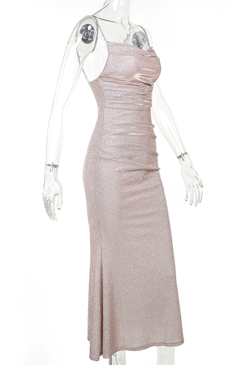 Sexy Prom Solid Color Backless Sequined Evening Dresses - View 4 | VelvetHem
