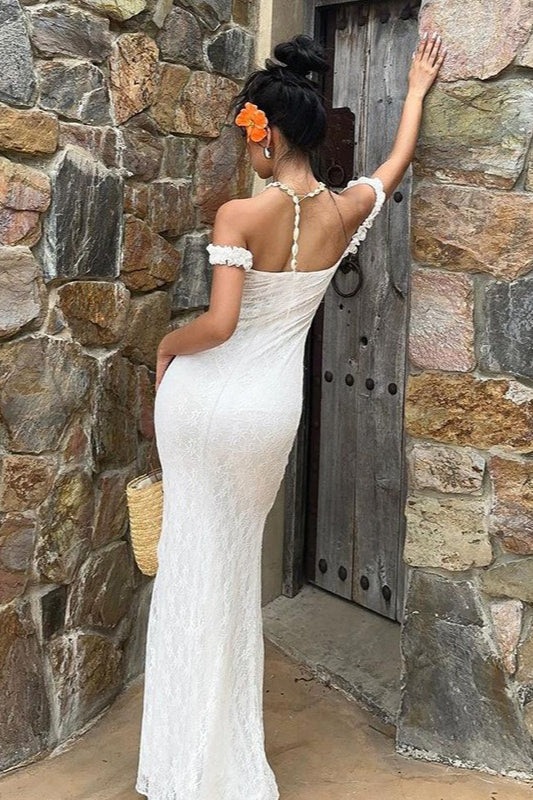 Elegant High Waist Sleeveless Lace Dress - View 3 | VelvetHem
