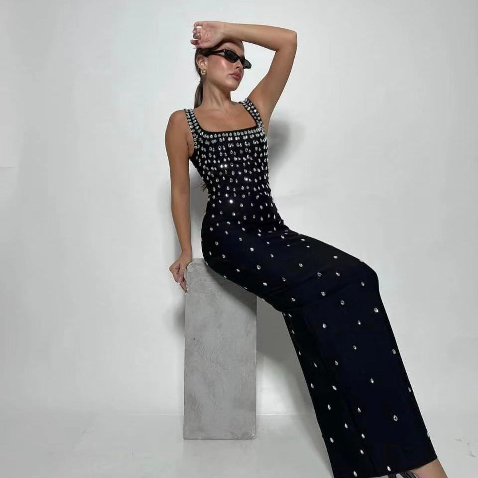 Sexy Backless Crystal Bandage Prom Dress for Party - View 2 | VelvetHem