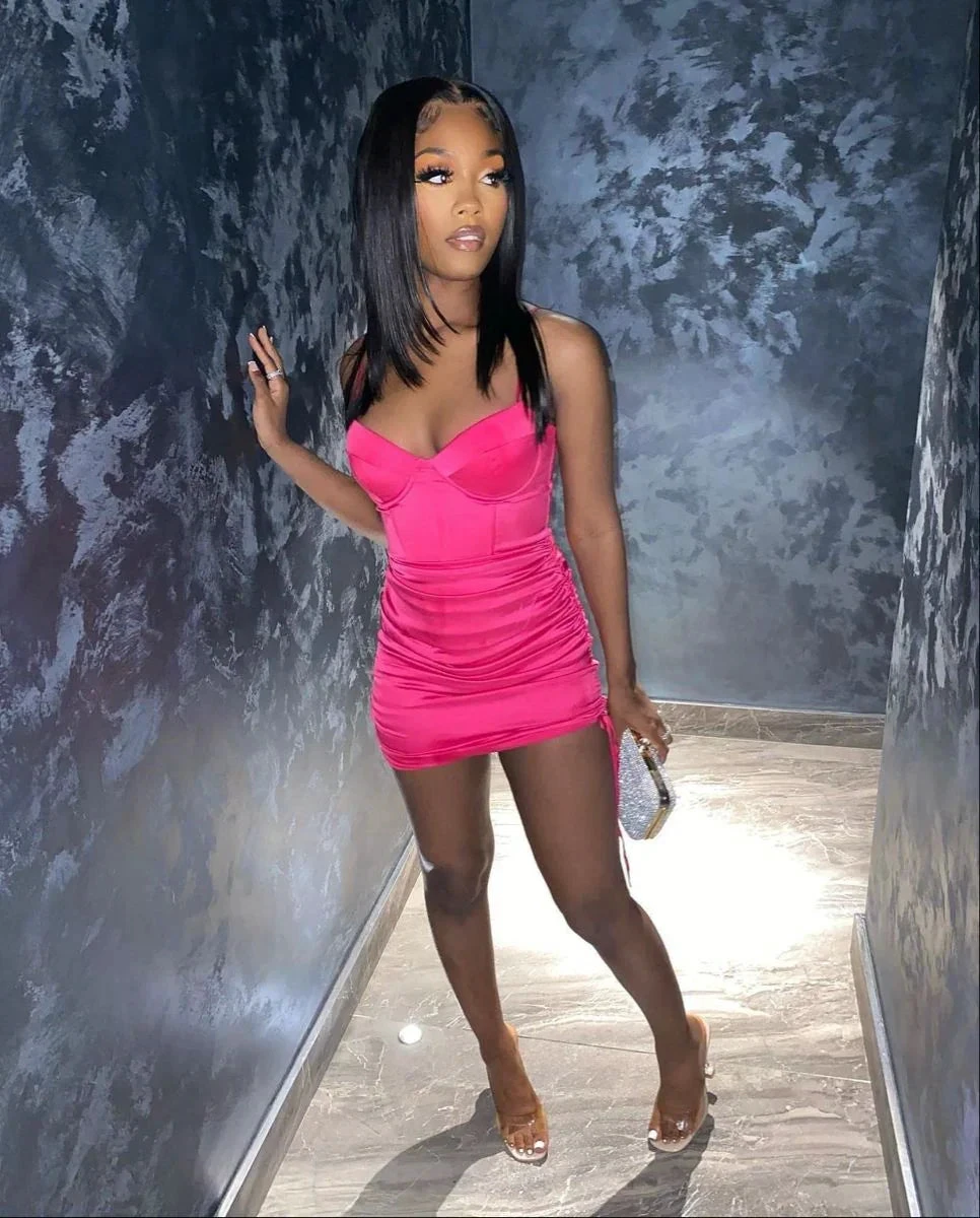 Sexy Hot Pink Tight Dress Mini Homecoming Dress 22nd Birthday Outfit Y5420 by simplepromdress