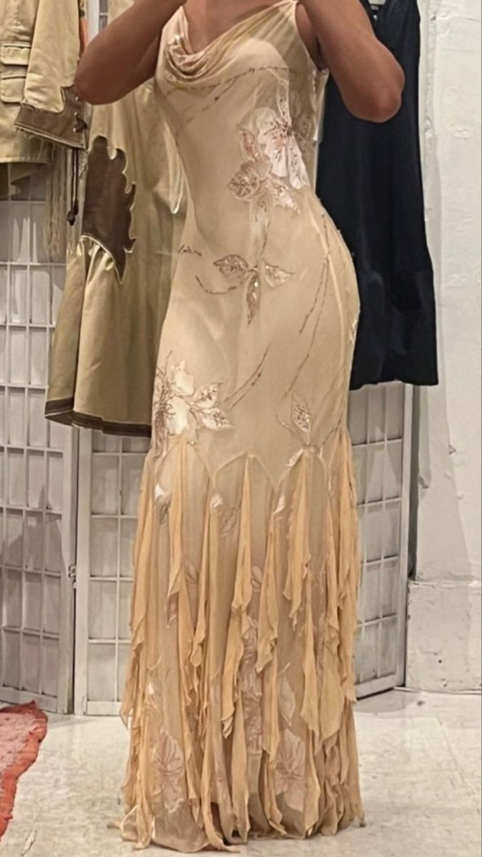 Vintage Spaghetti Strap Chiffon Ruffles Party Prom Dress,Formal Evening Dress