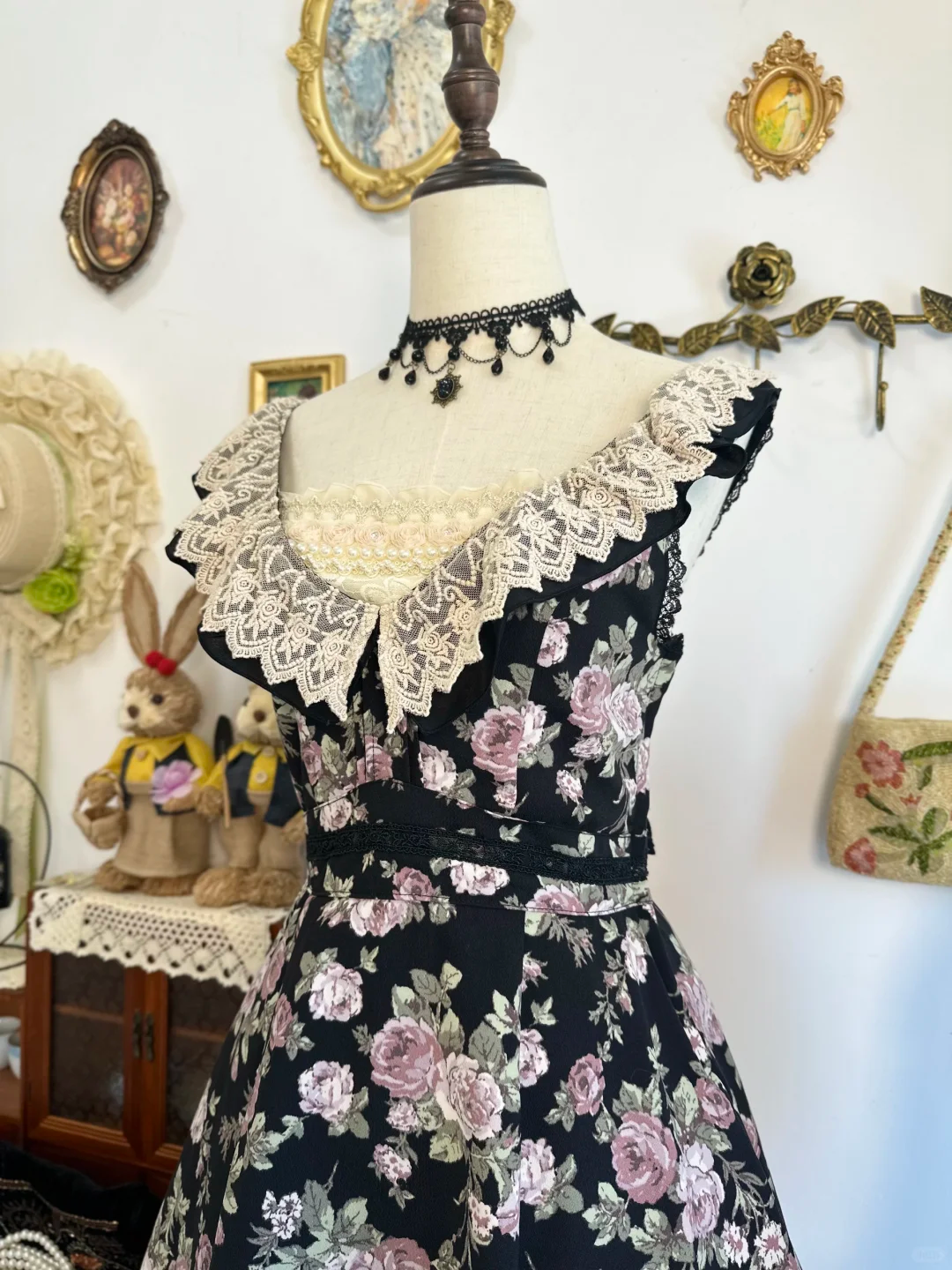 Pretty Black Chiffon Printed Floral Short Party Dress Formal Homecoming Dress Birthday Outfits
