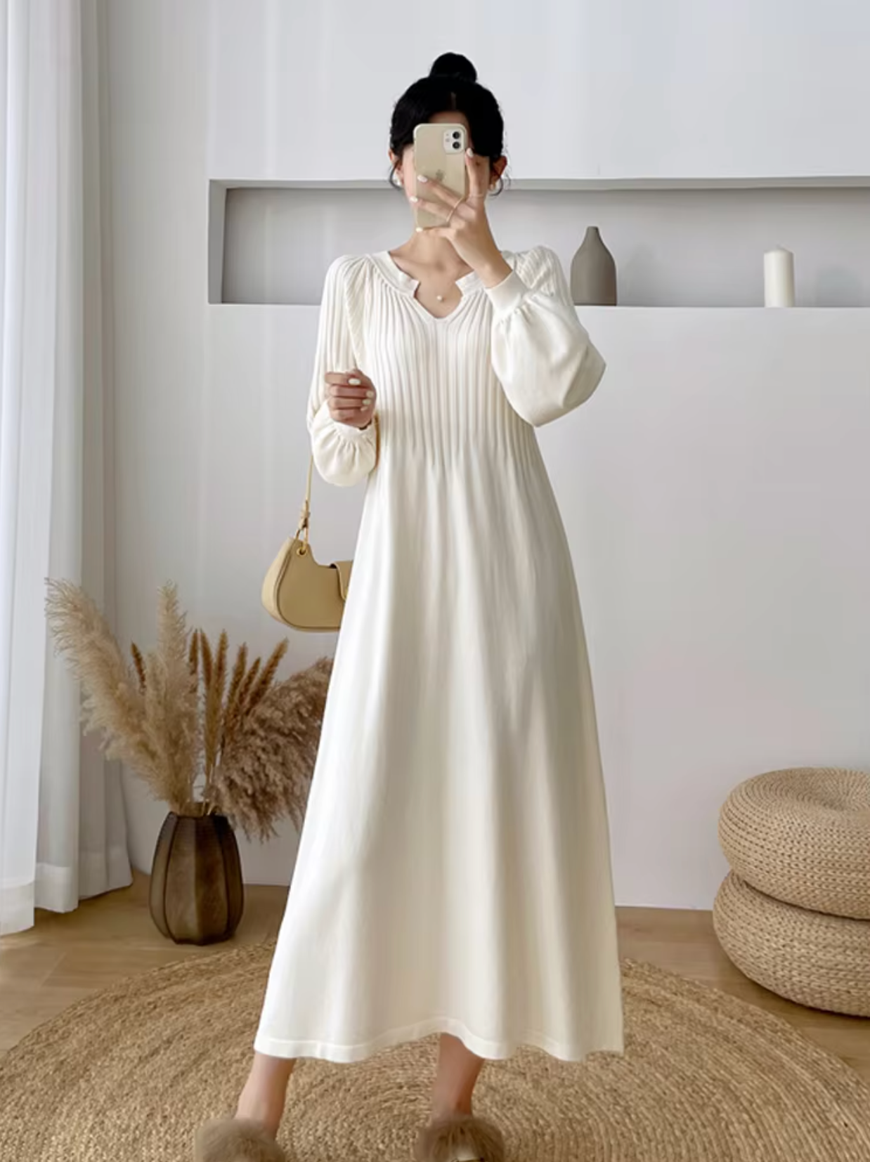 Leticia Statement Loose Knit Maxi Dress for Women Evening Wear Edit