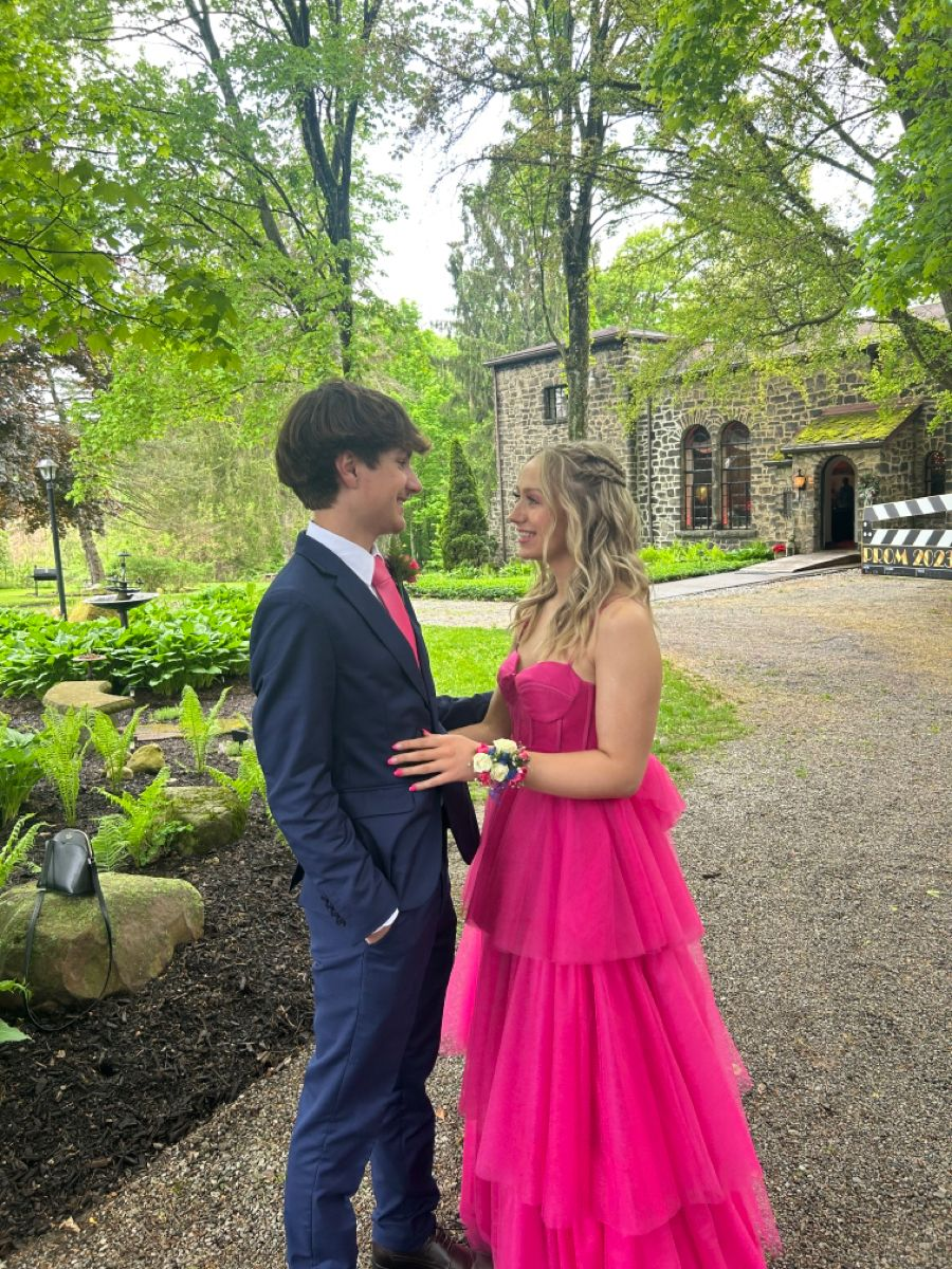 Elegant A-line Tulle Layered Prom Dress,Graduation Dress,Evening Dress Y2331 - View 2 | VelvetHem