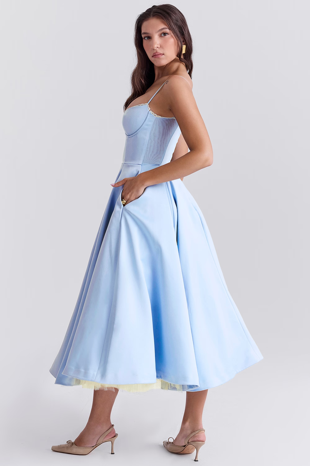 Beatriz Boutique Satin Dress for Parties Designer Edit