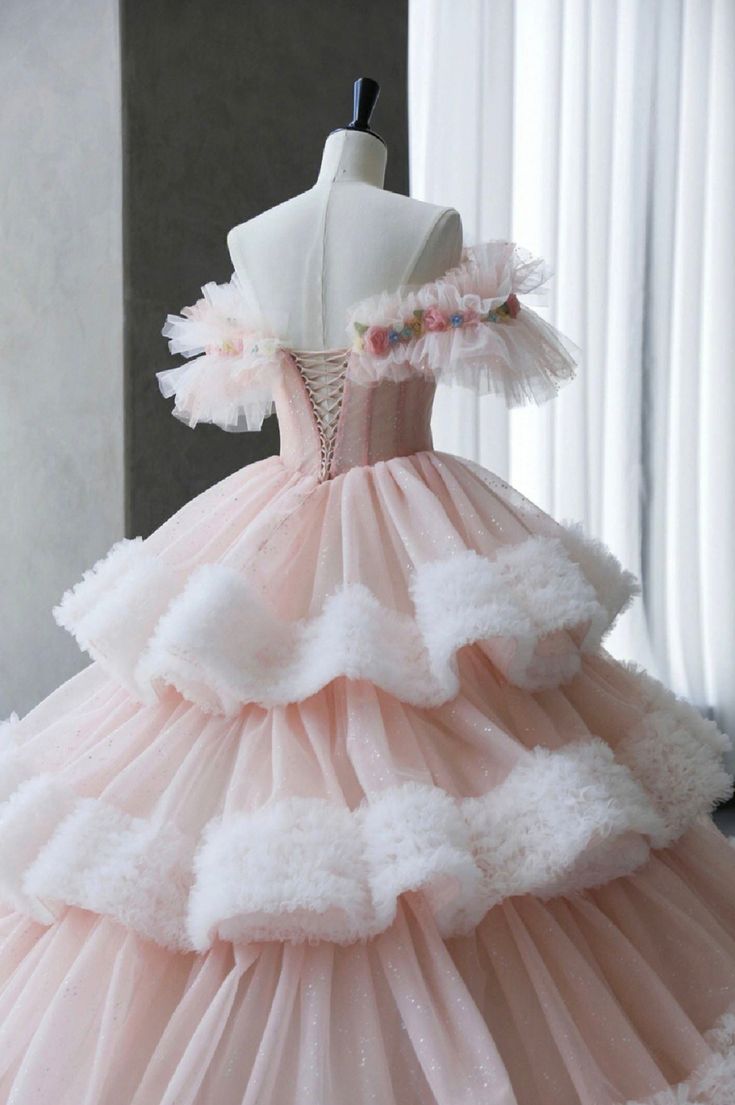 Ball Gown Off Shoulder Tulle Long Prom Dress, Sweet 16 Dress