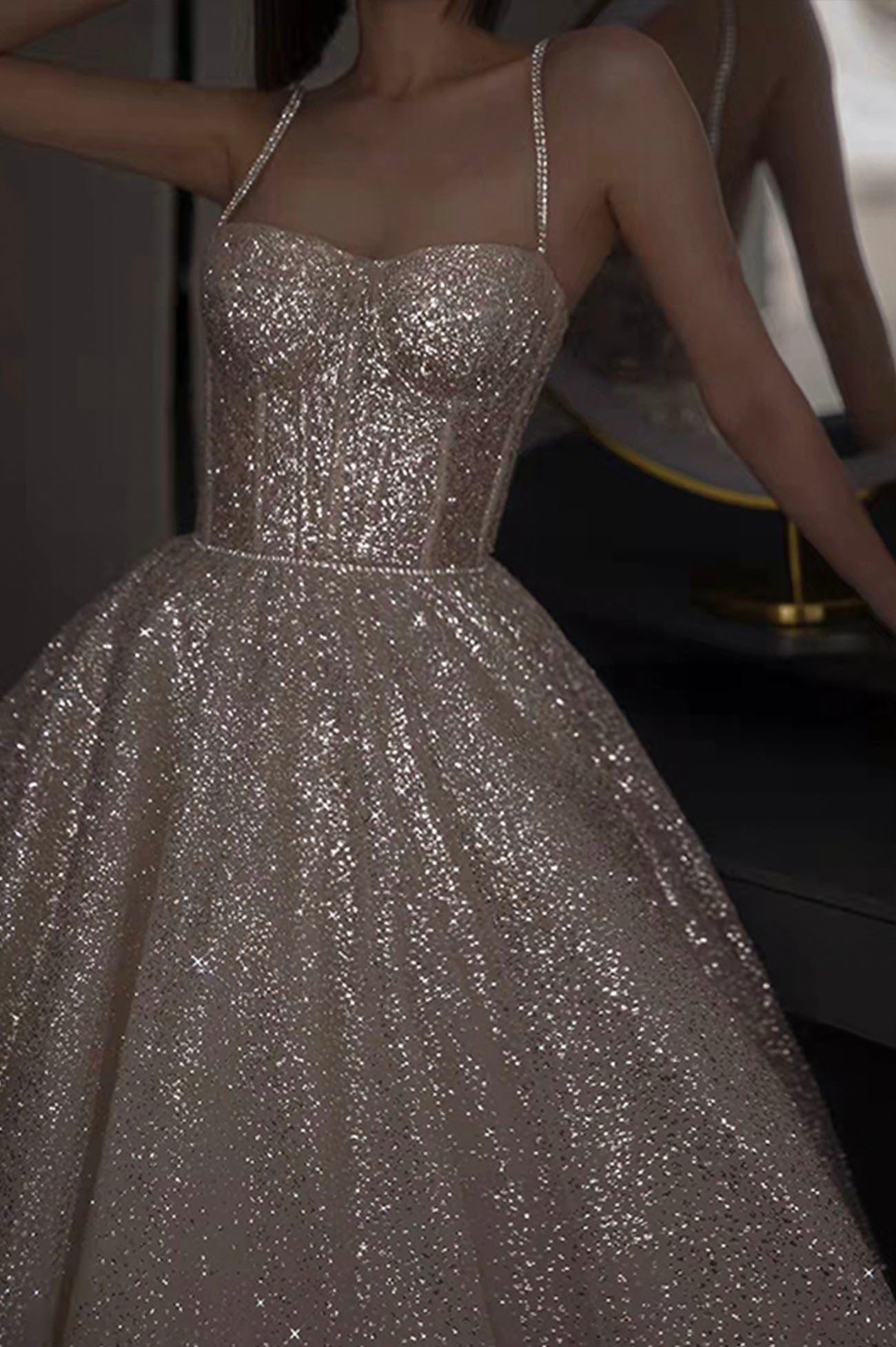 SPARKLING SEQUIN LONG PROM DRESS EVENING DRESS