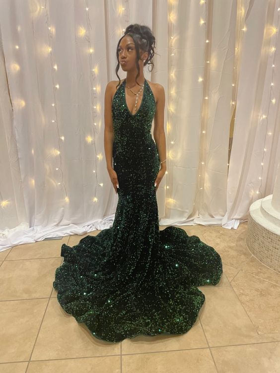 Emerald green prom dress Long Party Dress Formal Dress