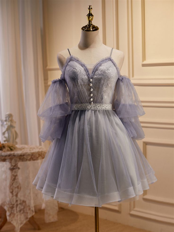 Vintage Elegant Short Formal Dress, Quinceañera Dress Homecoming Dresses V Neck Graduation Dress