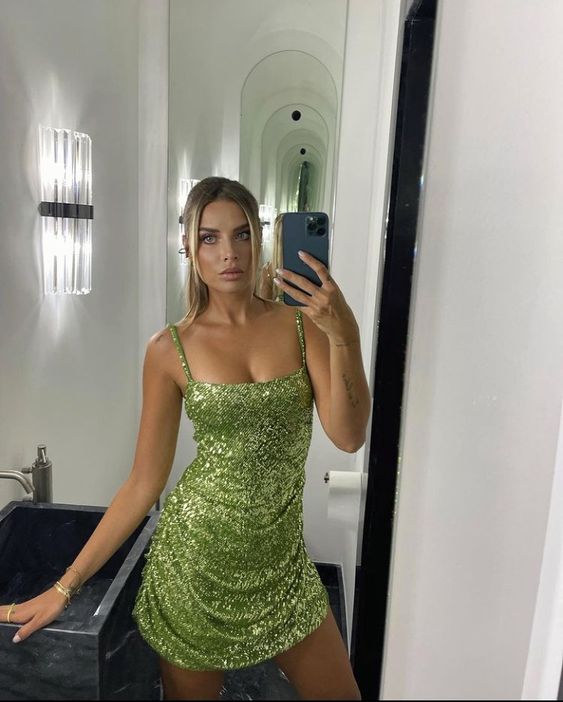 Green Short Party Dress Homecoming Dresses