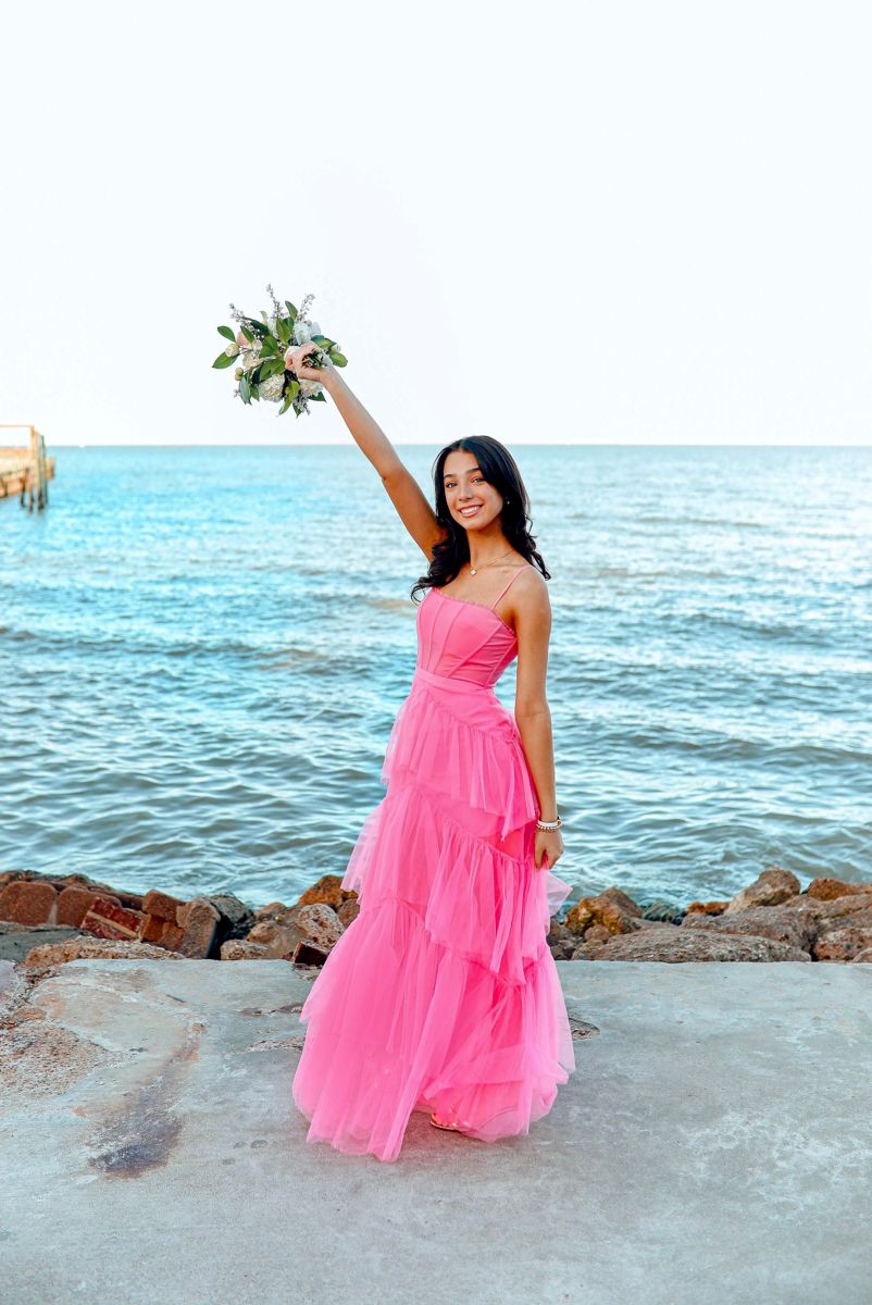 Beautiful Pink Tulle Long Formal Gown, Party Prom Dresses