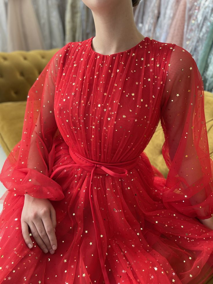 Long Sleeves Short Red Prom Dresses, Red Long Sleeves Short Formal Graduation Dresses homecoming dress