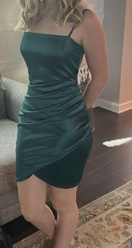 Dark Green Bodycon Homecoming Dress Short Prom Dress - FashionDia