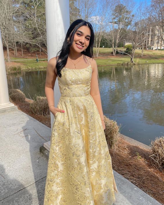 Beautiful Yellow Long Formal Gown, Party Prom Dresses - FashionDia