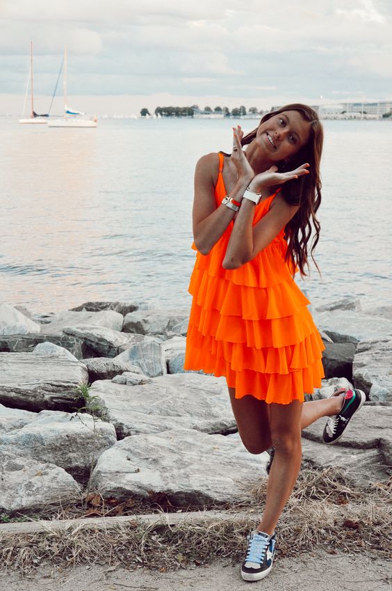 Orange party dress short cocktail dresses homecoming dress