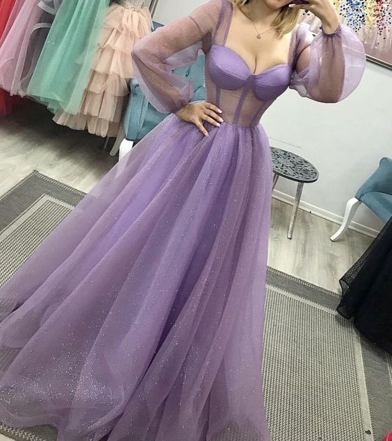 Elegant Lilac Prom Dress Formal Evening Dress
