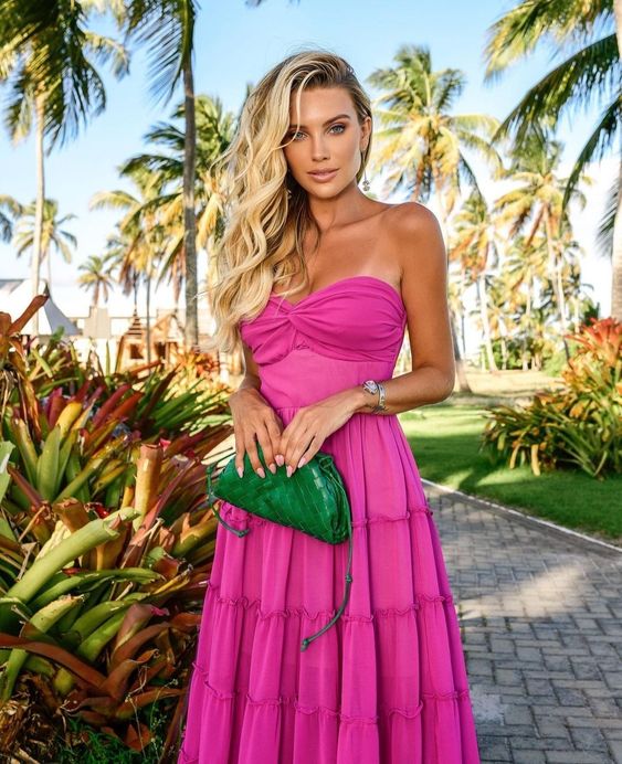 A line long prom dress, fuchsia evening dress