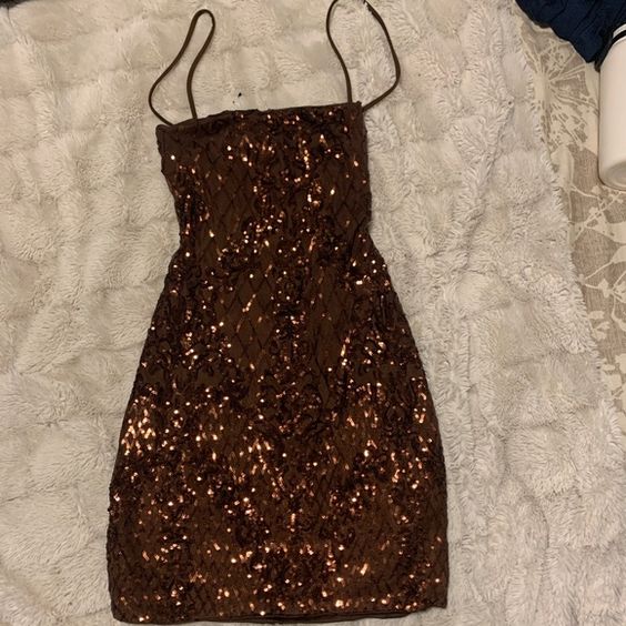 Brown sparkly dress Short Prom Dress Homecoming Dress
