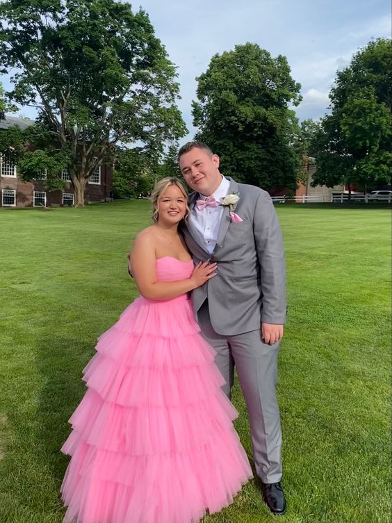 A line Pink Prom Dresses,Long evening Dress,formal Dress