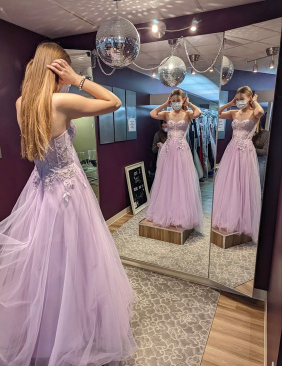 lilac princess prom dress