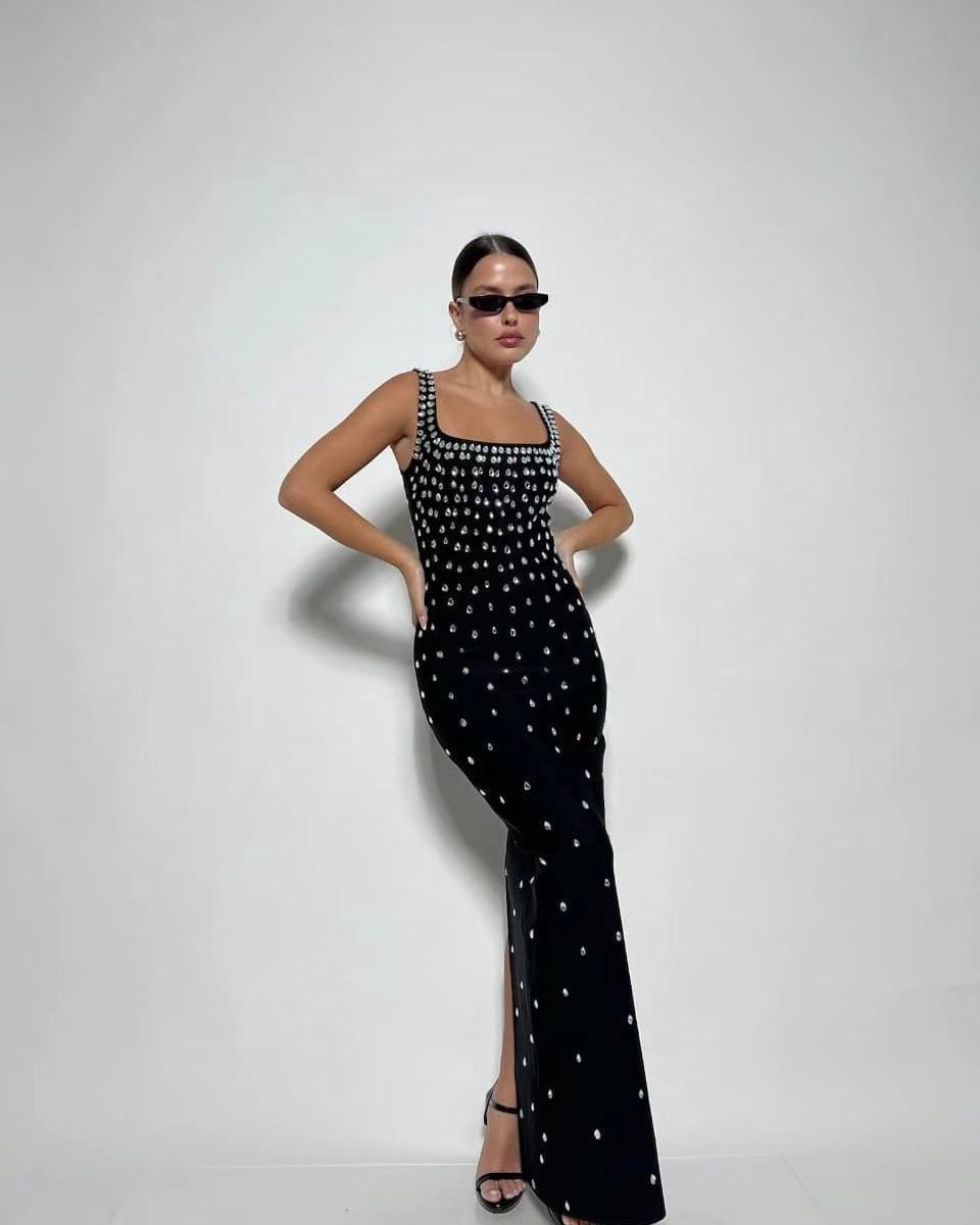 Sexy Backless Crystal Bandage Prom Dress for Party - View 3 | VelvetHem
