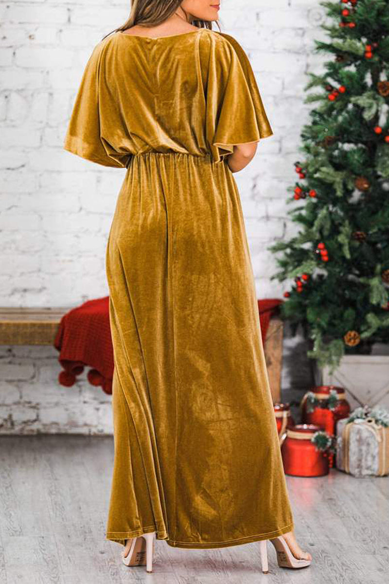 Sexy Elegant Solid Color O Neck Evening Dress Dresses(4 Colors) - View 9 | VelvetHem