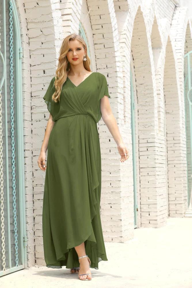 Numbersea Mother of The Bride Dresses Plus Size V-Neck Floor Length Formal Prom Dress for Wedding Guest 28020 by numbersea