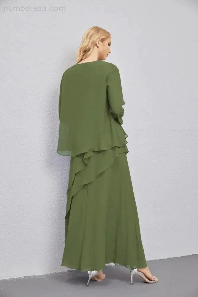 Mother of Bride Dresses with Open Front Lightweight Cardigan Formal Prom Gown  28081 (ZD16990)