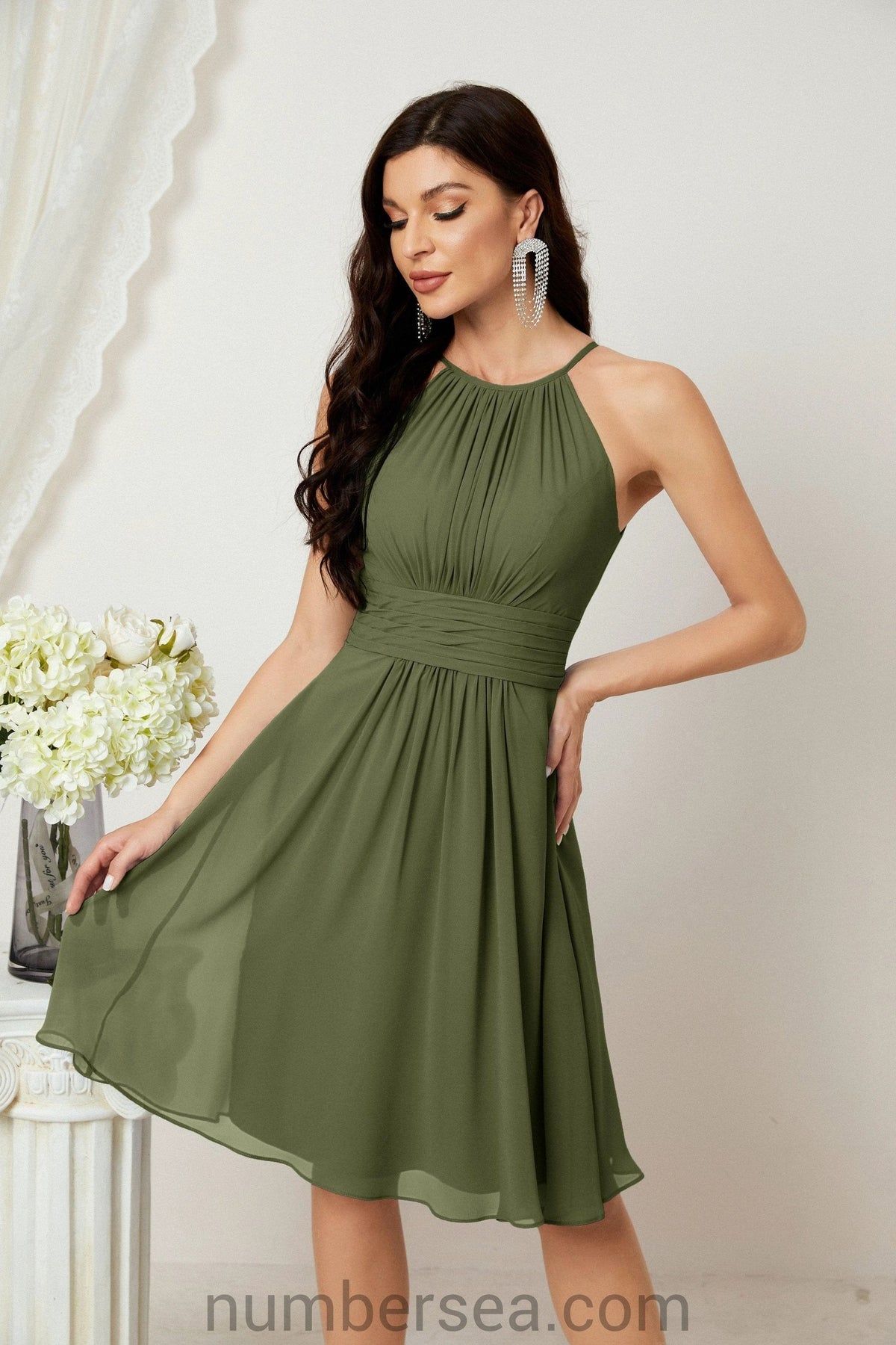 Halter Homecoming Dresses Formal Evening Party Cocktail Dress 28011 Clearance sale (ZD16954)