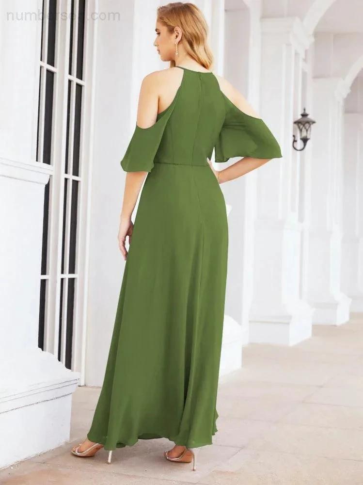 ZapDress Cold Shoulder Bridesmaid Dresses A-Line Long Formal Evening Gowns 28074 (ZD17048)