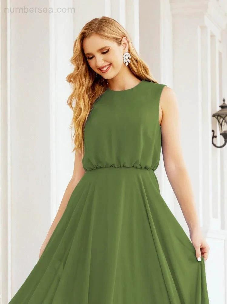 ZapDress Sleeveless Long Bridesmaid Dress A line Formal Evening Prom Gown 28025 (ZD17053)