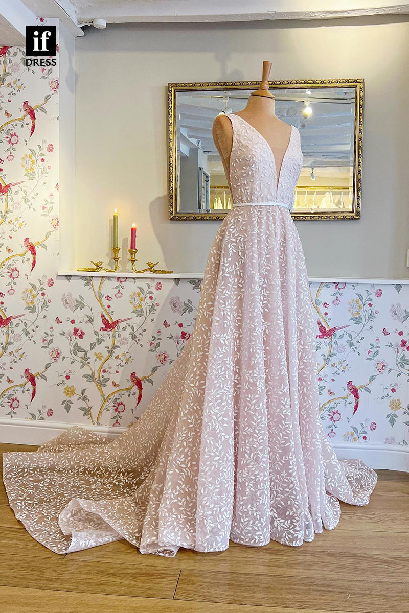 71016 - Charming A-Line Straps Lace Appliques Beach Wedding Dresses