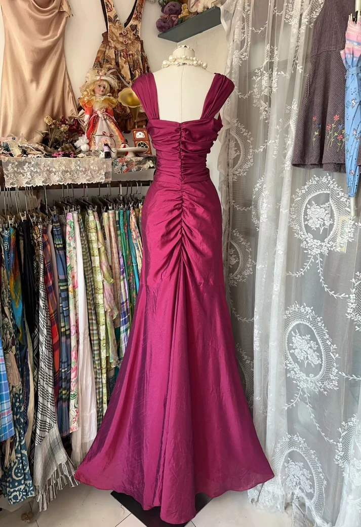Classy Satin Mermaid Prom Evening Dress,Long Party Gown