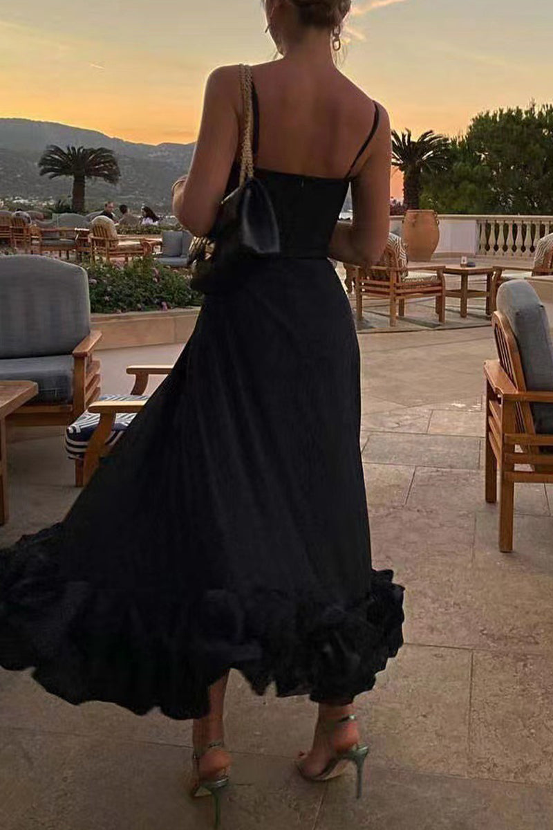 Simplicity Formal Solid Patchwork U Neck Evening Dress Dresses - View 6 | VelvetHem