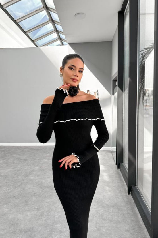 Slim-Fit One-Shoulder Ruffle Work Dress - View 3 | VelvetHem