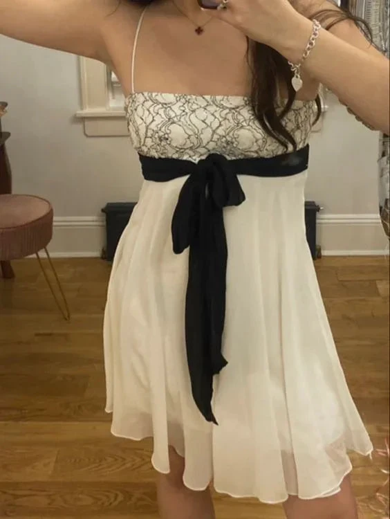 Lovely White A-line Homecoming Dress Beach Dress (ZD11424)
