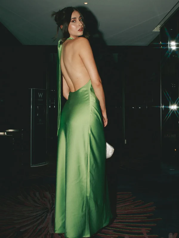 Sexy Halter Green Backless Prom Dress Long Evening Dress Y8230 - View 5 | VelvetHem